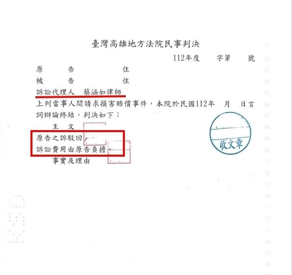 請求損害賠償(侵害配偶權~~簽立本票~~)~~法院判決原告之訴駁回~~~