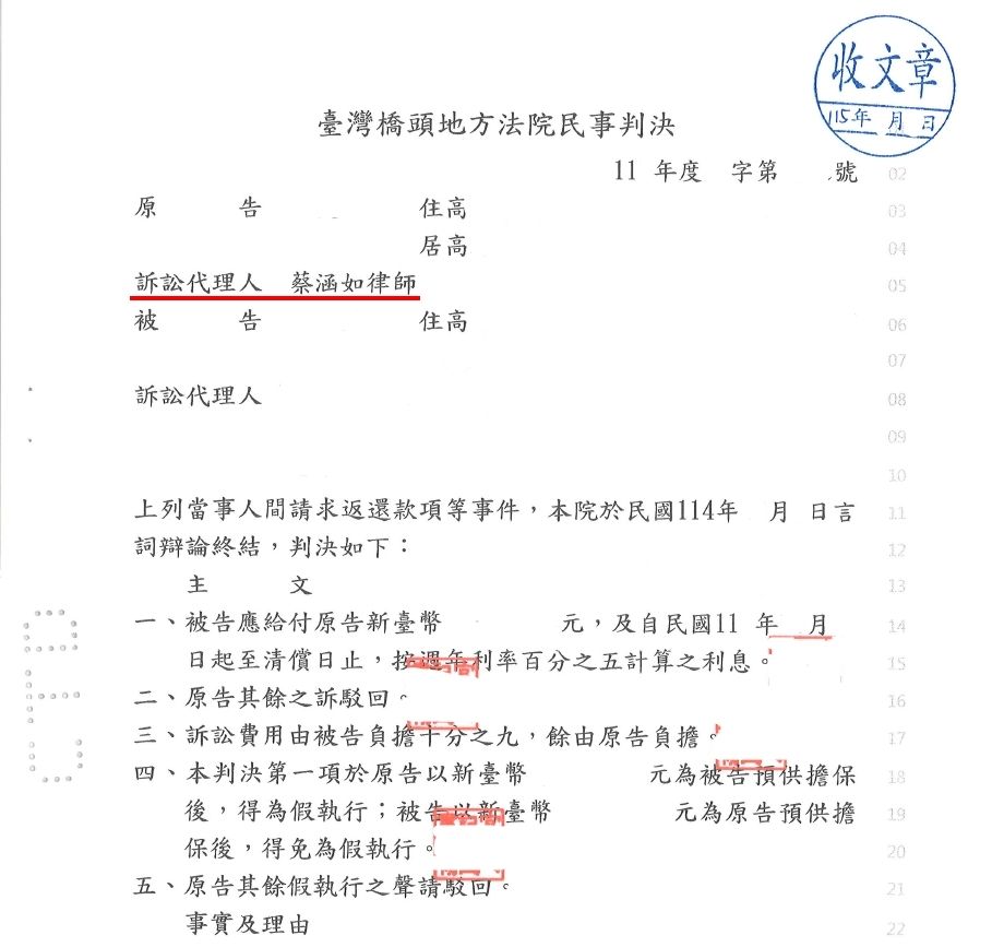~~借名登記、返還借款~~~