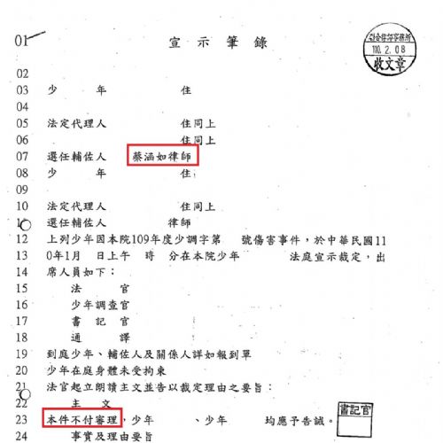 辦理少年傷害案件勝訴案例