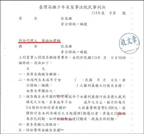 ~~離  婚 及 未成年子女權利義務行使 等~~